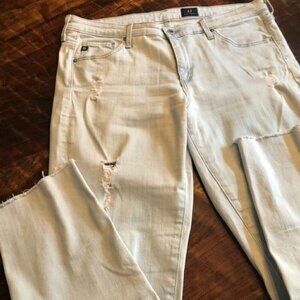 Adriano Goldschmied Pale Distressed Crop Jeans W. 31